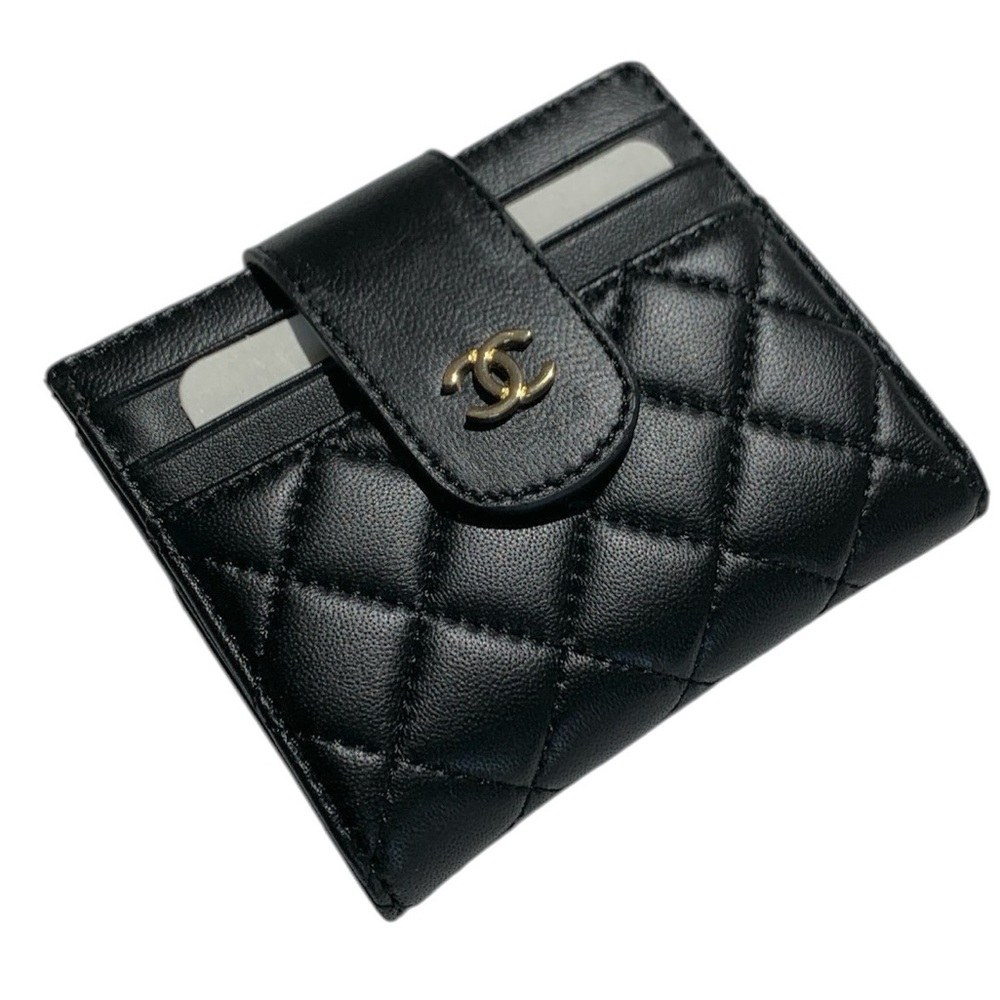 🆕 Chanel Style Black Quilted Leather Wallet 🆕